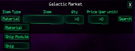 Galactic market - item types
